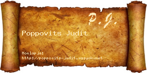 Poppovits Judit névjegykártya